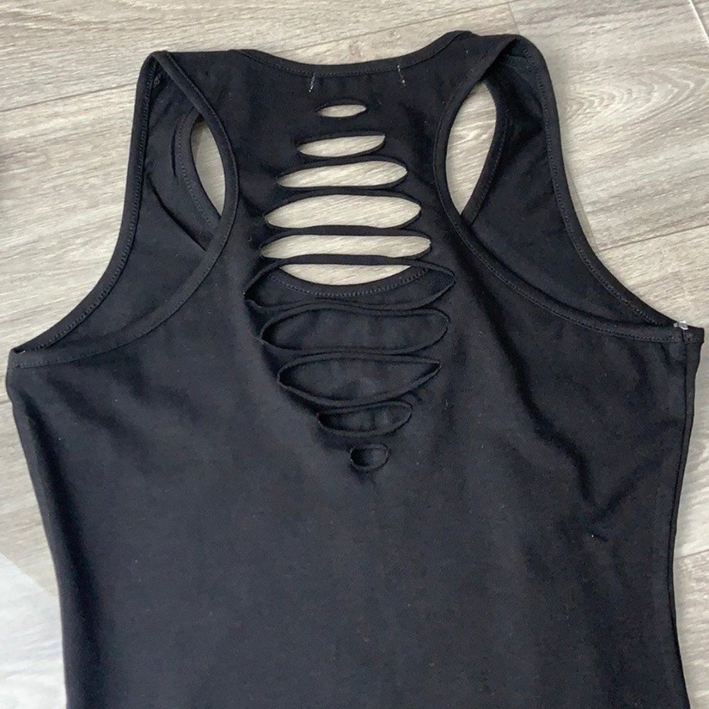 Womens Black/Reds Baseball pattern bodysuit, GO Cincinnati - Picture 3 of 4